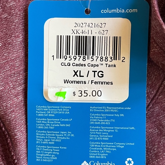 Columbia Maroon Texas A&M Aggies Cades Cape Omni-Wick Tank Top Women’s XL New - Picture 9 of 9